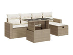 Beige Woven Resin Wicker Outdoor Furniture Set - dlz1766581916032