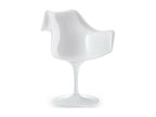 White Fabric Accent Chair