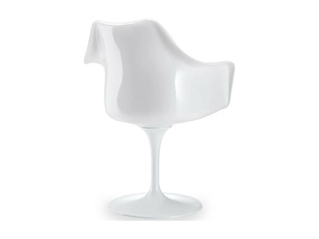 White Fabric Accent Chair