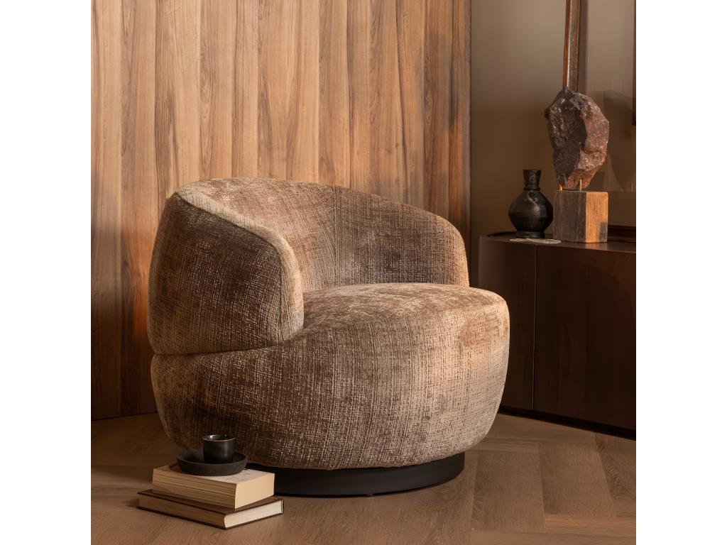 Beige Fabric Accent Chair