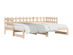Brown Pine Wood Bed, 2 x 80 x 200 cm