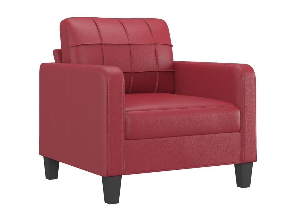 Red Faux Leather Accent Chair