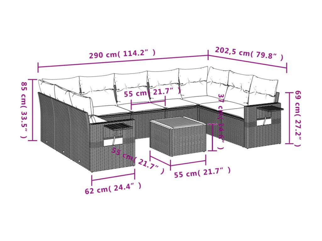 Gray Woven Resin Wicker Outdoor Furniture Set - dlz1766581970695