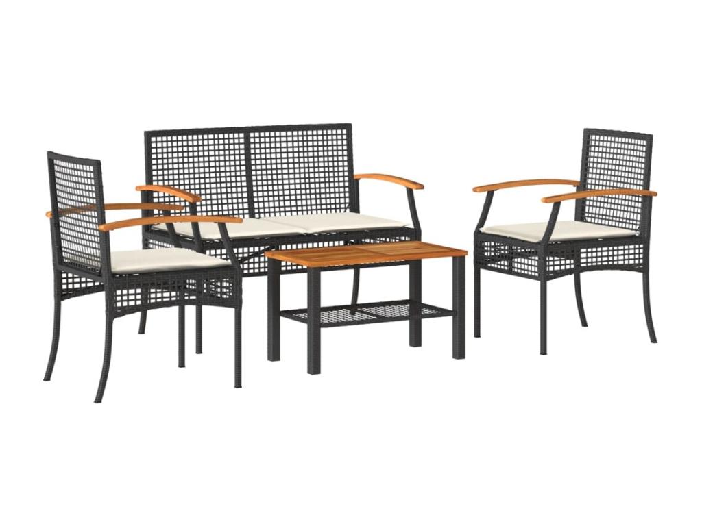Black Woven Resin Wicker Outdoor Furniture Set - dlz1766582019710