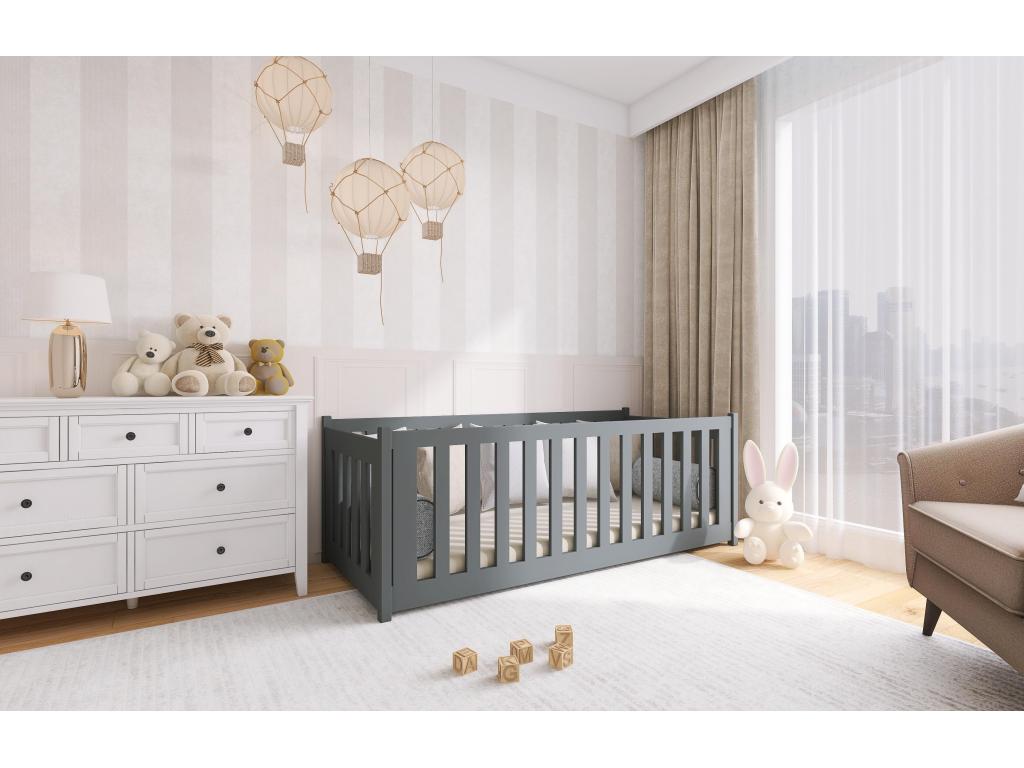 Gray Bed, 90 x 200 cm