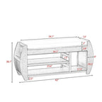 Retro Multifunctional Storage Bench with Cushion and Curved Side Panel for Entrance and Living room