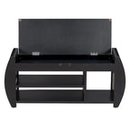 Retro Multifunctional Storage Bench with Cushion and Curved Side Panel for Entrance and Living room