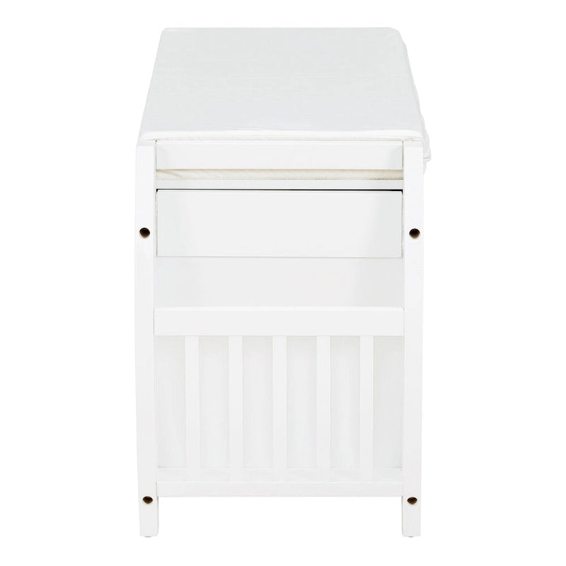 Retro Multifunctional Storage Bench with Cushion and Curved Side Panel for Entrance and Living room