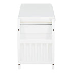 Retro Multifunctional Storage Bench with Cushion and Curved Side Panel for Entrance and Living room