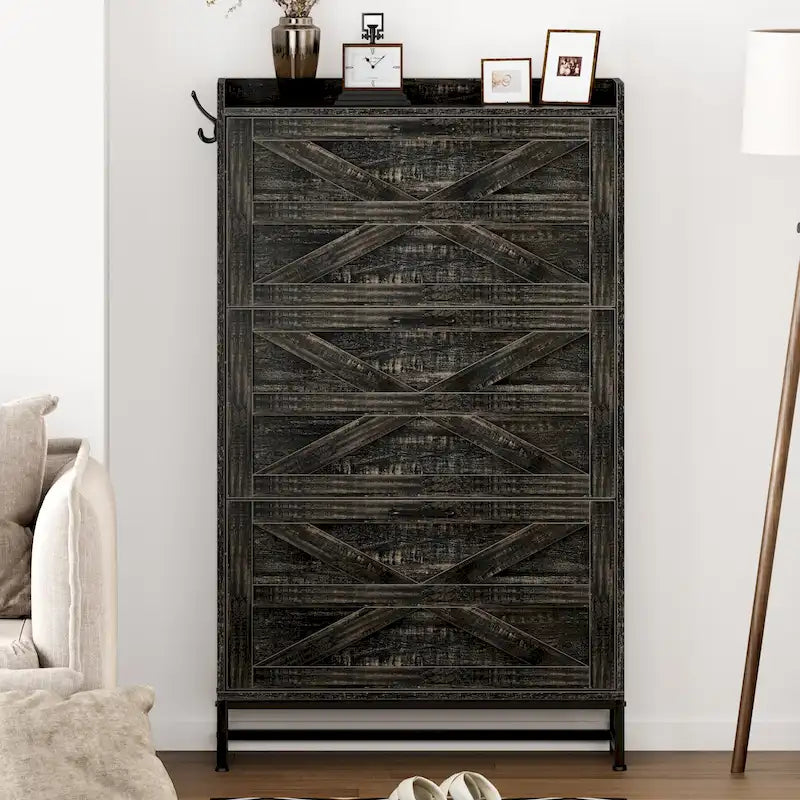 Shoe Cabinet, Entry Home Shoe Cabinet, Entrance Balcony Storage Cabinet, Large Capacity Shoe Rack, Grey