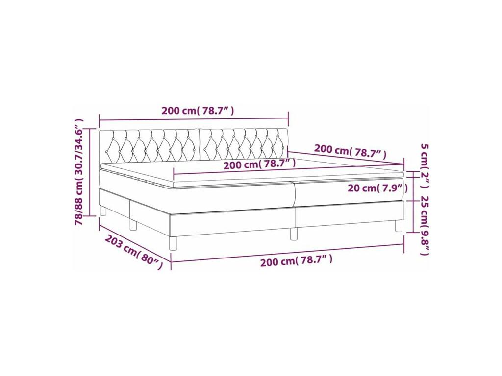 White Velvet Mattress, 200 x 200 cm - dlz1766582639638