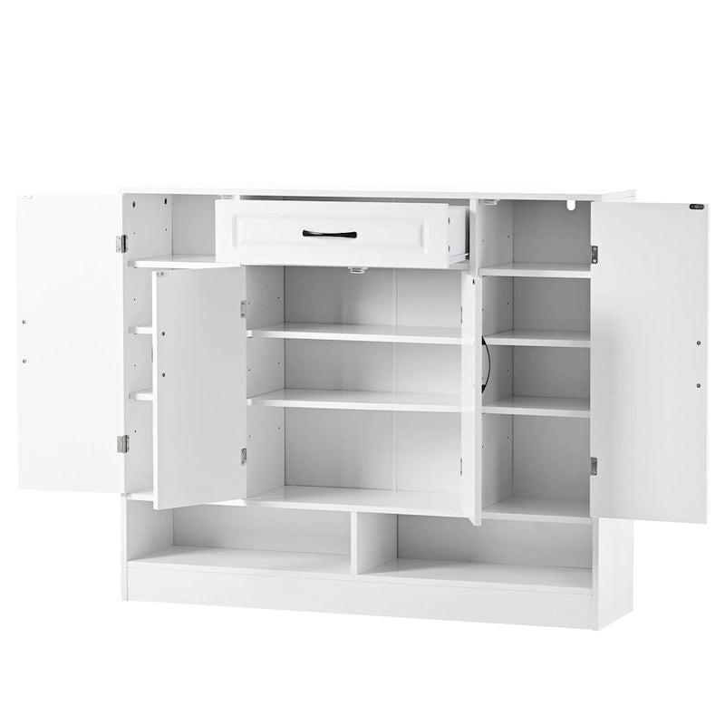 Sleek and Modern Shoe Cabinet with Adjustable Shelves, Minimalist Shoe Storage Organizer with Sturdy Top Surface