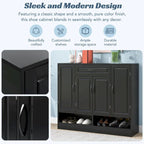 Sleek and Modern Shoe Cabinet with Adjustable Shelves, Minimalist Shoe Storage Organizer with Sturdy Top Surface