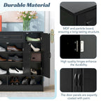 Sleek and Modern Shoe Cabinet with Adjustable Shelves, Minimalist Shoe Storage Organizer with Sturdy Top Surface