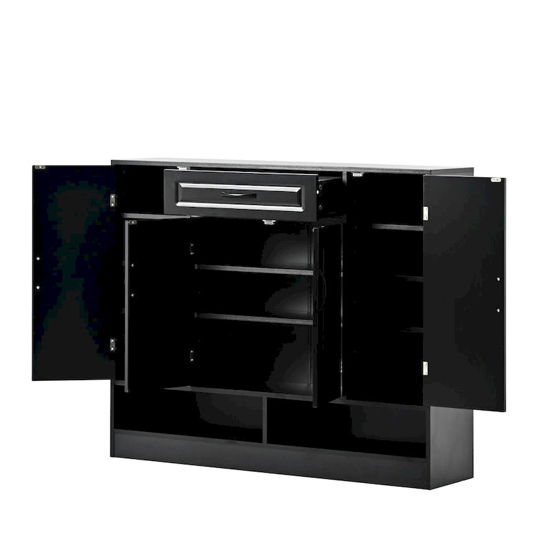 Sleek and Modern Shoe Cabinet with Adjustable Shelves, Minimalist Shoe Storage Organizer with Sturdy Top Surface