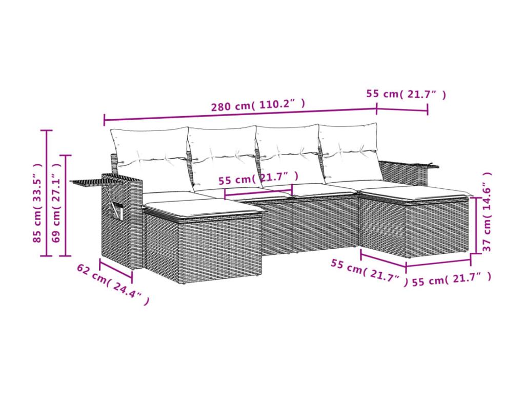 Black Woven Resin Wicker Outdoor Furniture Set - dlz1766581980112