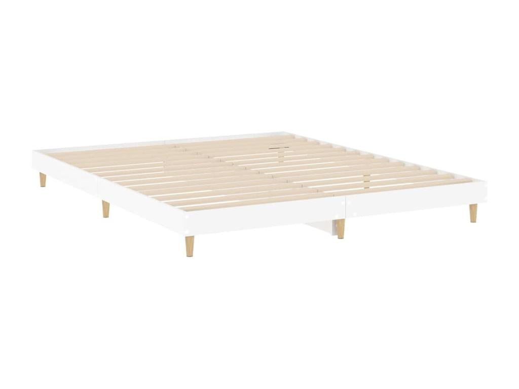 White Engineered Wood Bed Frame, 120 x 200 cm