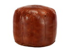 Natural Leather Ottoman, 40 x 35 cm