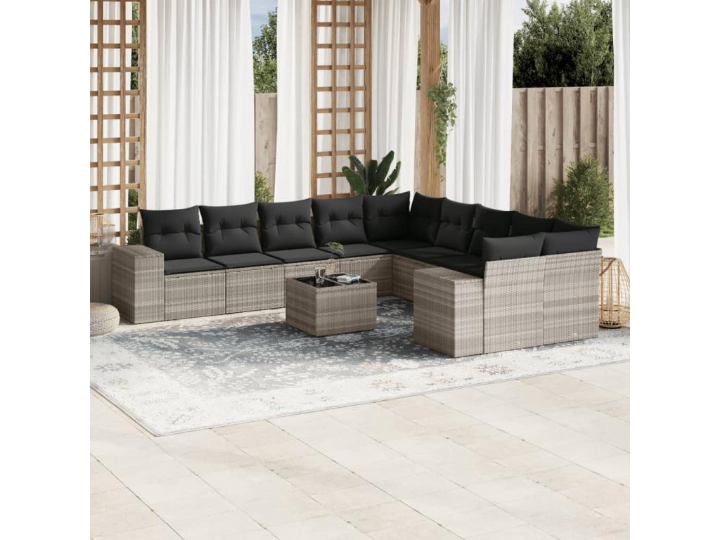 Gray Woven Resin Wicker Outdoor Furniture Set - dlz1766582146779