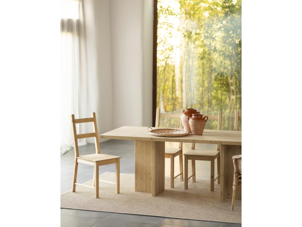 Brown Solid Wood Dining Table, 200 x 75 cm