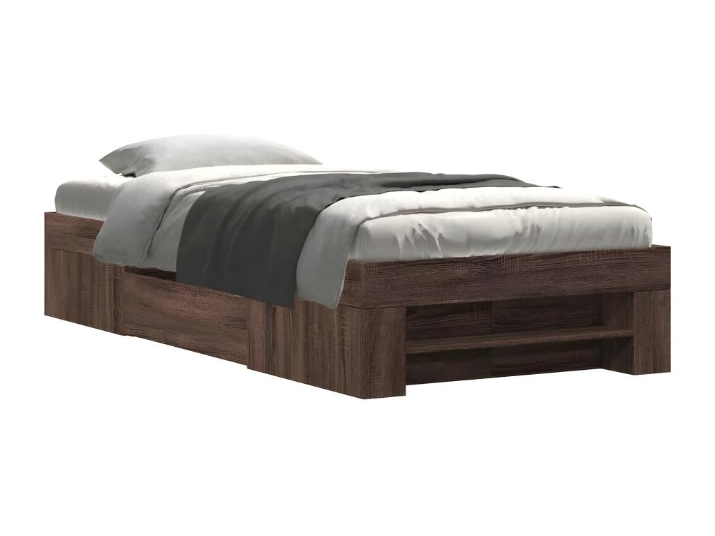 Brown Engineered Wood Bed Frame, 100 x 200 cm