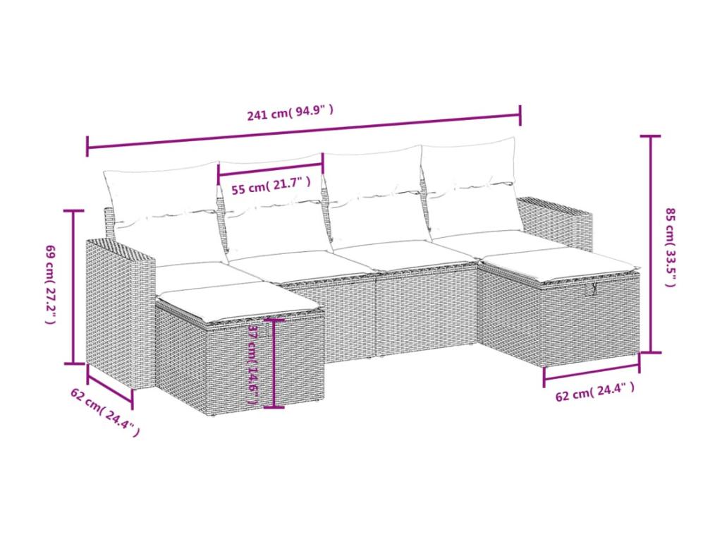 Brown Woven Resin Wicker Outdoor Furniture Set - dlz1766582000305