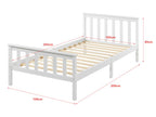 White Pine Wood Bed Frame, 100 x 200 cm