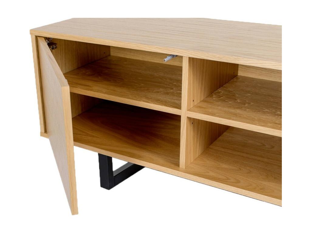 Beige Oak Wood TV Stand