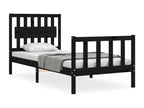 Black Solid Wood Bed Frame