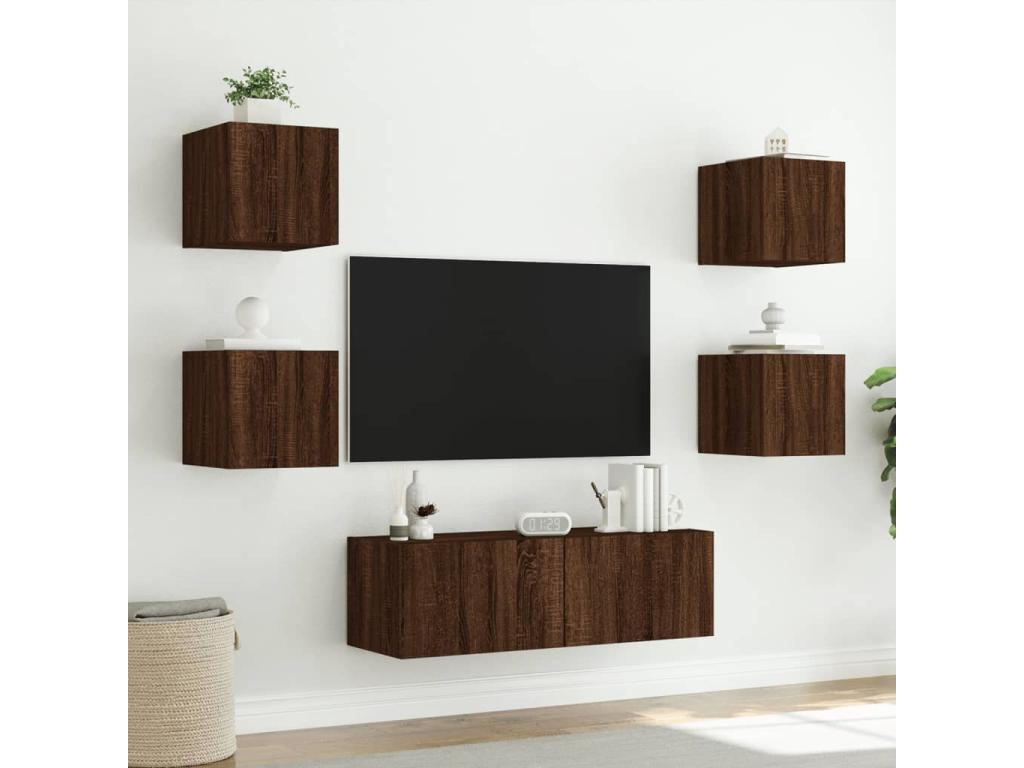 Brown Oak Wood TV Stand - dlz1766582551860
