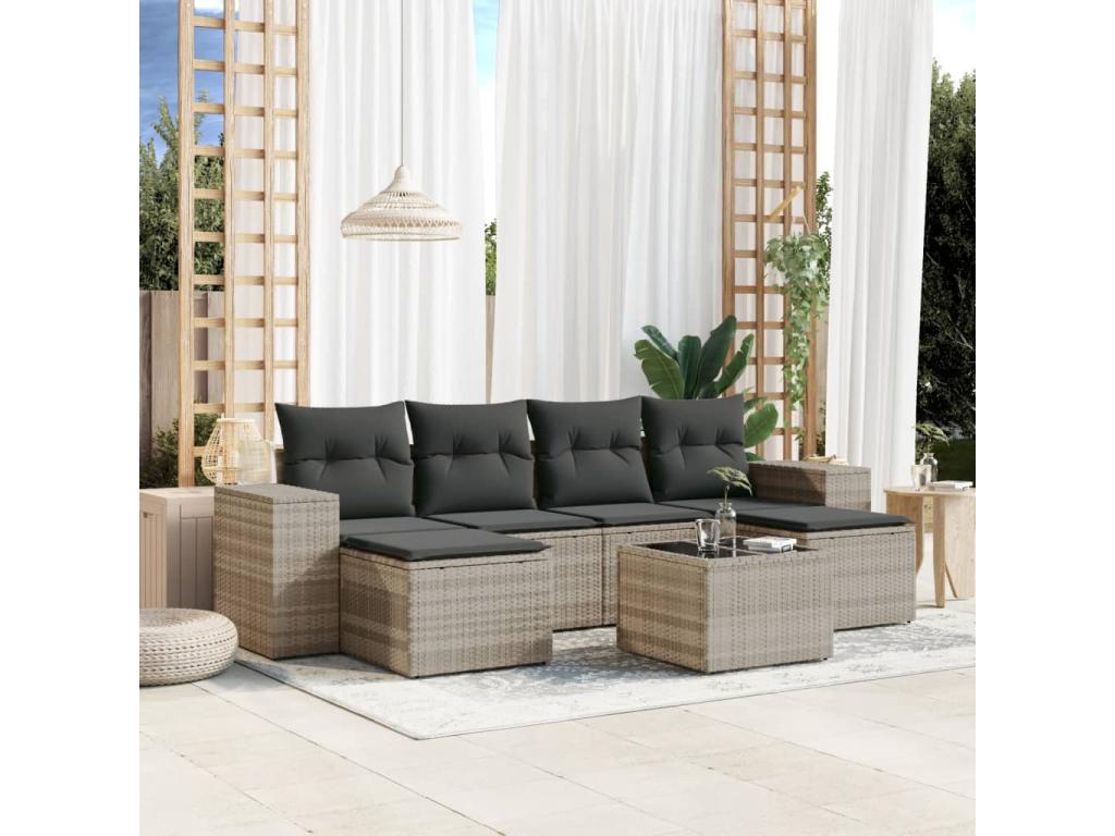 Gray Woven Resin Wicker Outdoor Furniture Set - dlz1766582166341