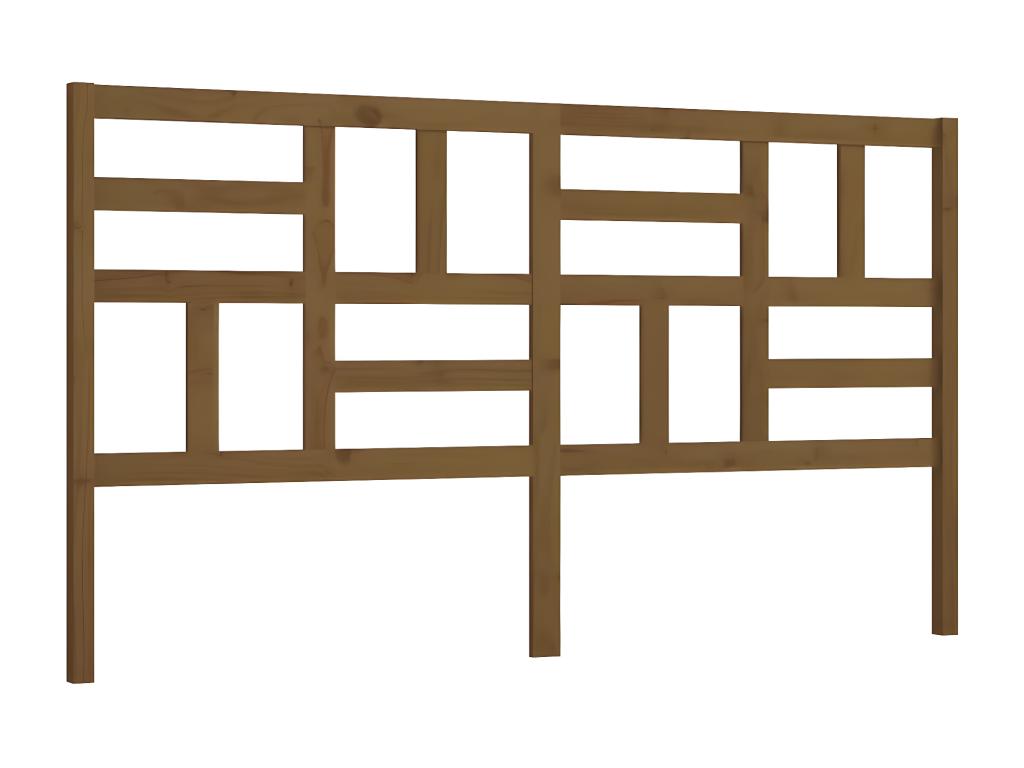 Brown Solid Wood Bed, 206 x 4 x 104 cm