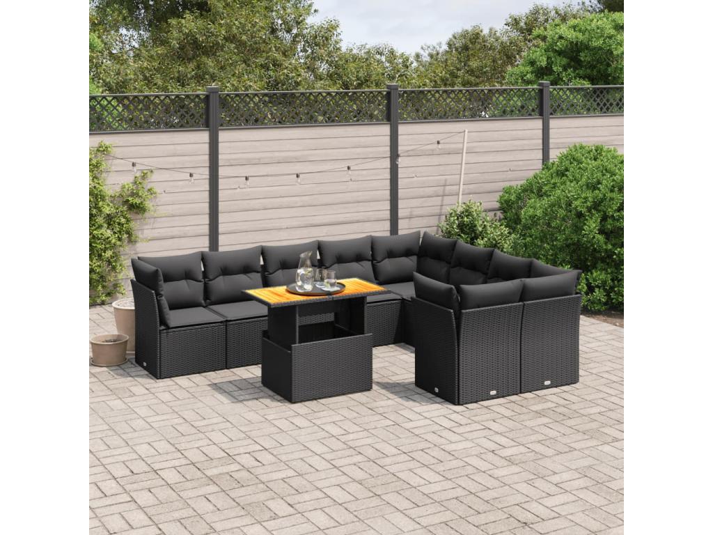 Black Woven Resin Wicker Outdoor Furniture Set - dlz1766582479254