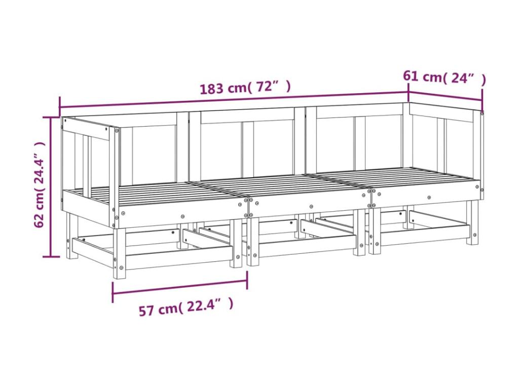 Brown Solid Wood Outdoor Furniture Set