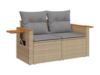 Beige Woven Resin Wicker Outdoor Furniture Set - dlz1766582632136