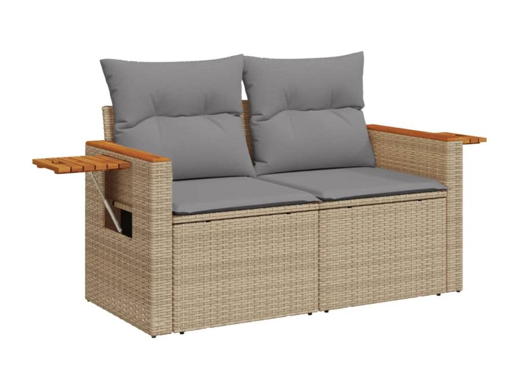 Beige Woven Resin Wicker Outdoor Furniture Set - dlz1766582632136