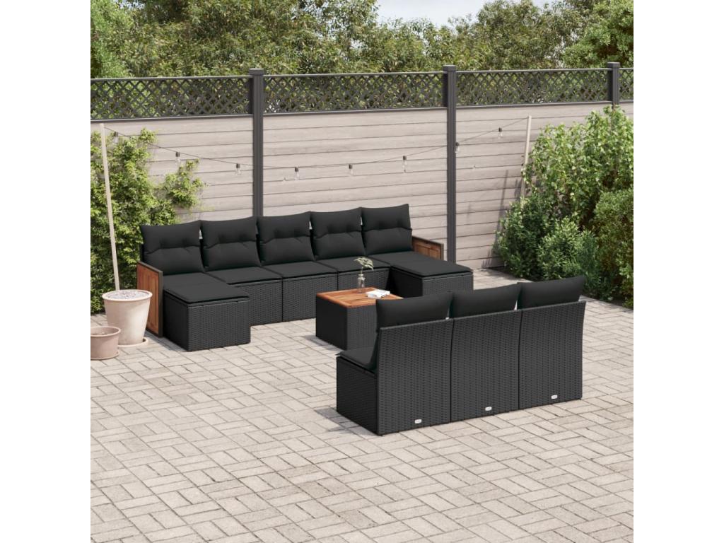 Black Woven Resin Wicker Outdoor Furniture Set - dlz1766582451794