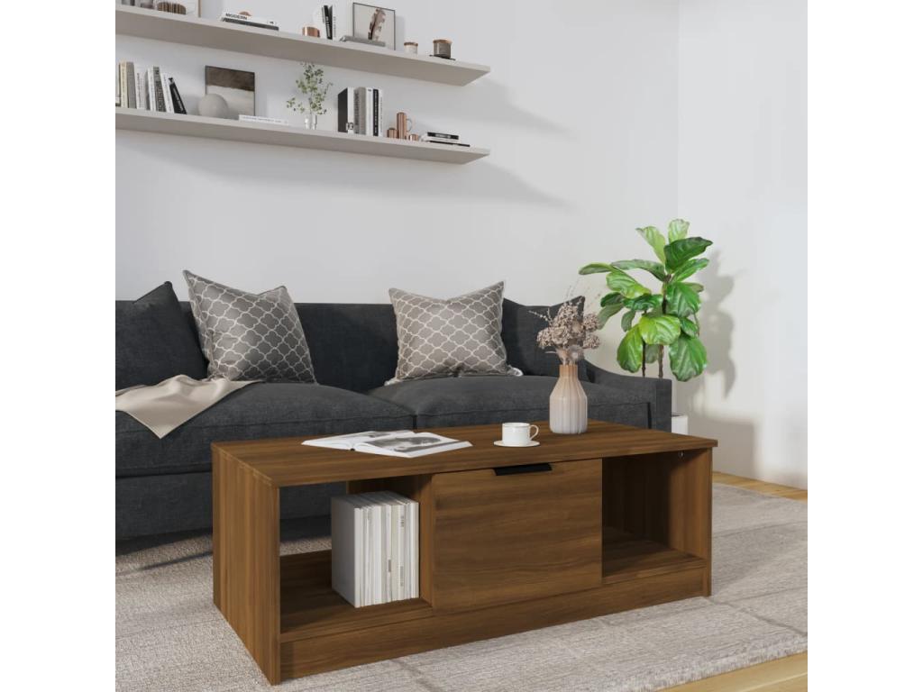 Brown Engineered Wood Coffee Table, 102 x 50 x 36 cm
