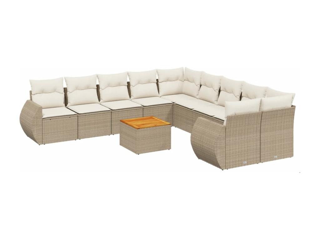 Beige Woven Resin Wicker Outdoor Furniture Set - dlz1766581913724