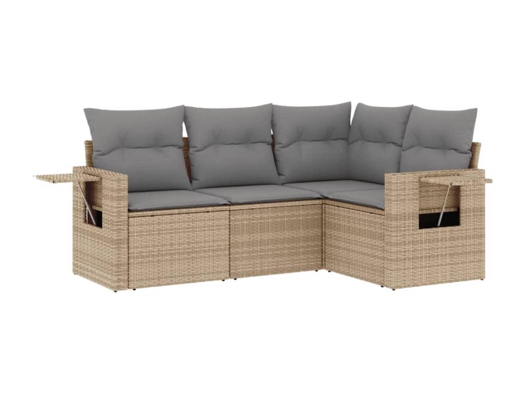Beige Woven Resin Wicker Outdoor Furniture Set - dlz1766582140976