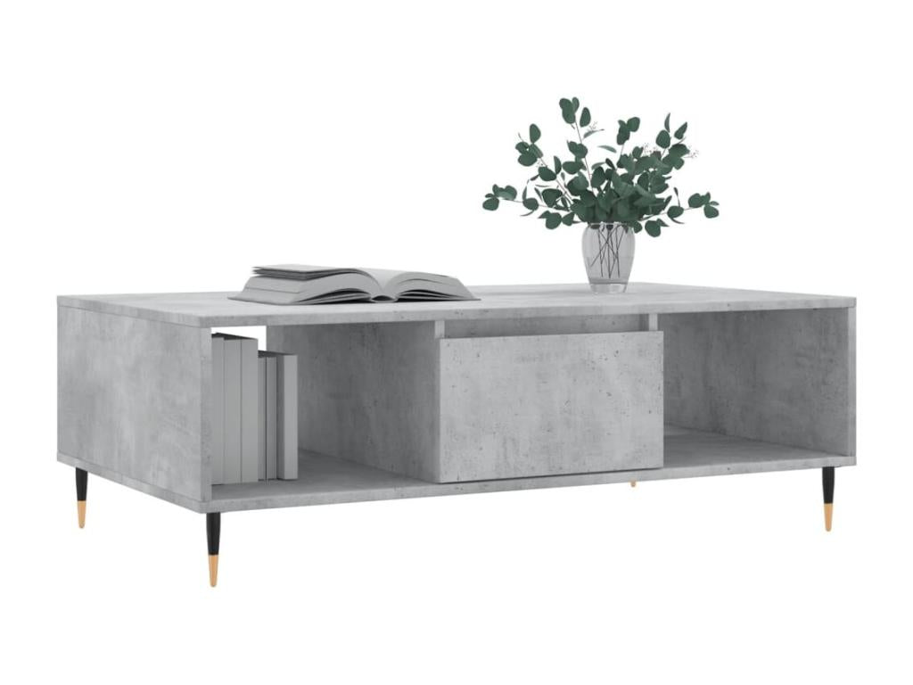 Gray Engineered Wood Coffee Table, 104 x 60 x 35 cm