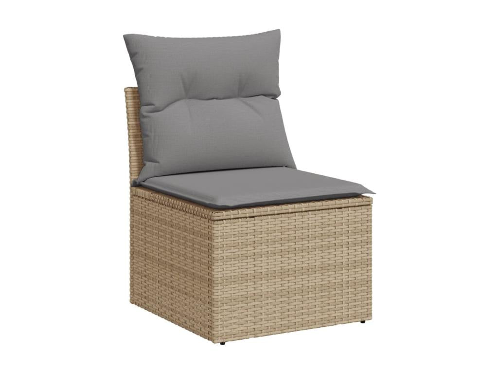 Beige Woven Resin Wicker Outdoor Furniture Set - dlz1766582019589