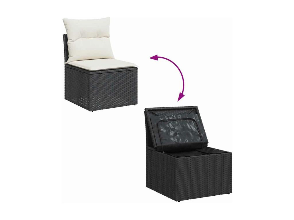 Black Woven Resin Wicker Outdoor Furniture Set - dlz1766582592762