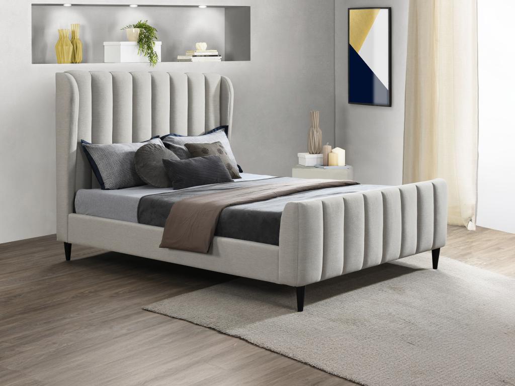 Gray Fabric Bed, 160 x 200 cm - dlz1766582044630