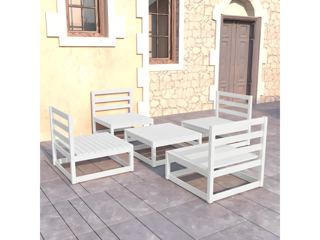 White Pine Wood Outdoor Furniture Set - dlz1766582231335