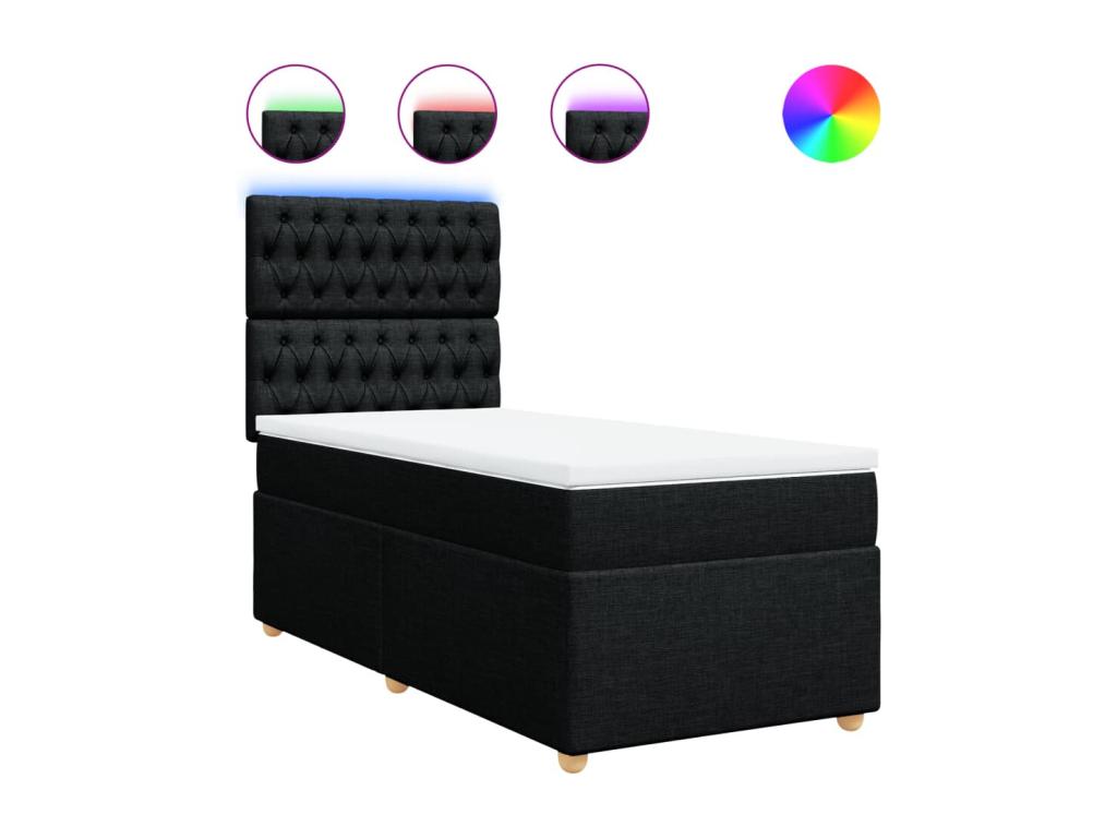 Black Fabric Mattress, 80 x 200 cm