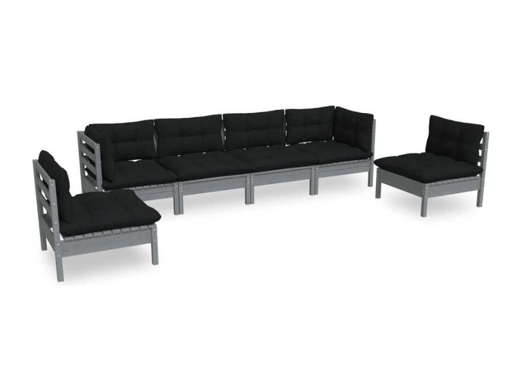 Gray Pine Wood Outdoor Furniture Set - dlz1766581917881