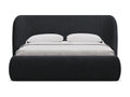Black Boucle Fabric Bed, 160 x 200 cm