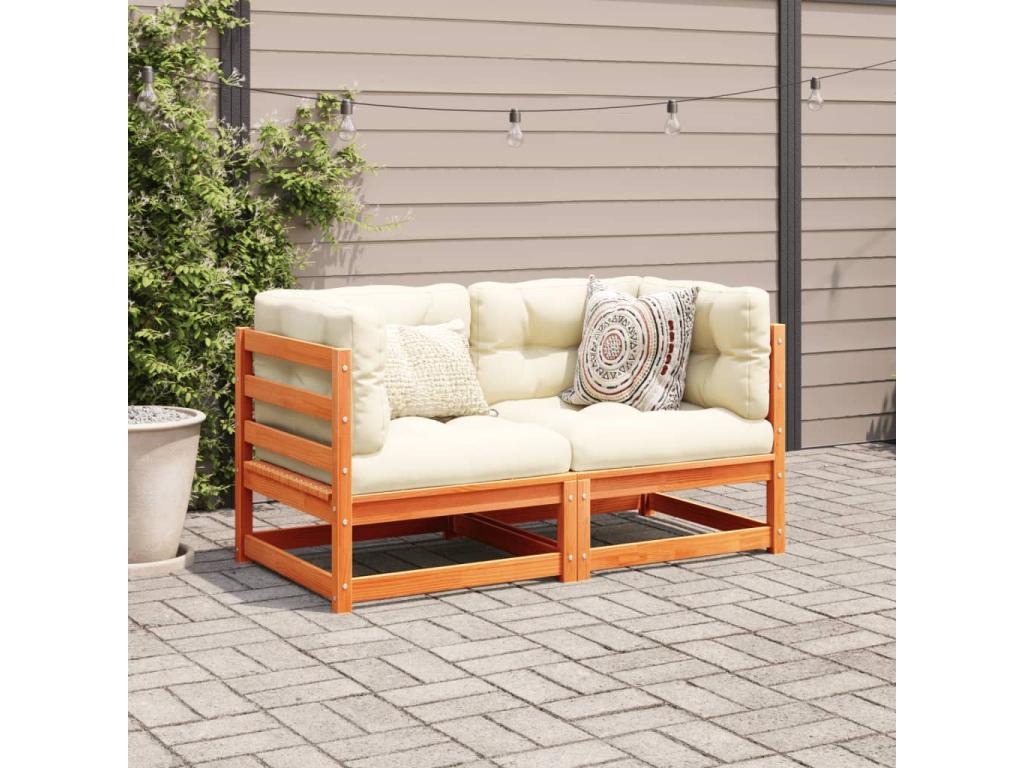 Brown Pine Wood Outdoor Furniture Set - dlz1766582302746