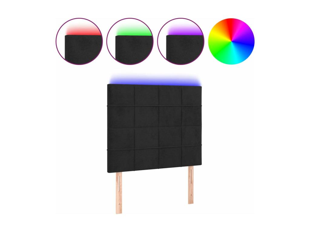 Black Velvet Bed, 90 x 5 x 118 cm